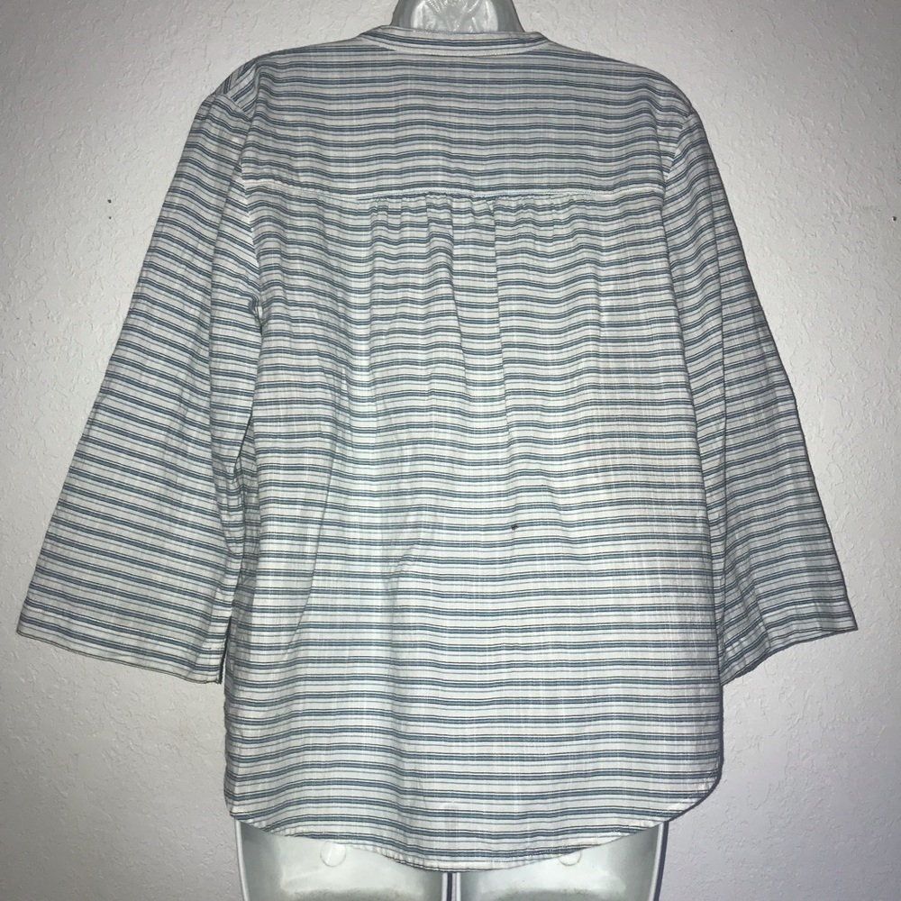 Gap Blue White Stripe Cotton Tunic Women Top S - Picture 3 of 4